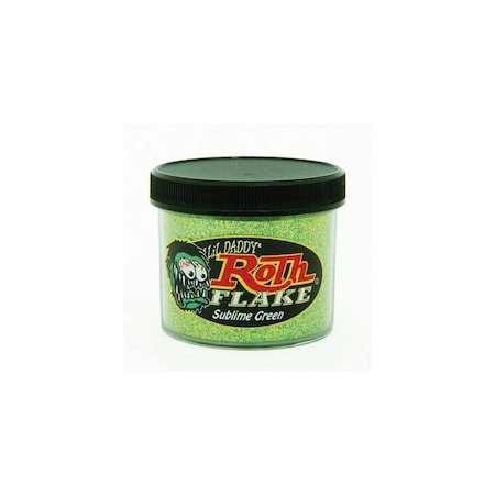 Roth Flake & Pearl Product Sublime Green Solid Metal Flake, Lil' .008 Size, 2oz Jar RF102